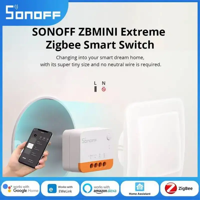 SONOFF ZBMINI-L2 Zigbee DIY Smart Switch No Neutral Required Support 2 Way Control Switch Voice Control Alexa Google smartthings