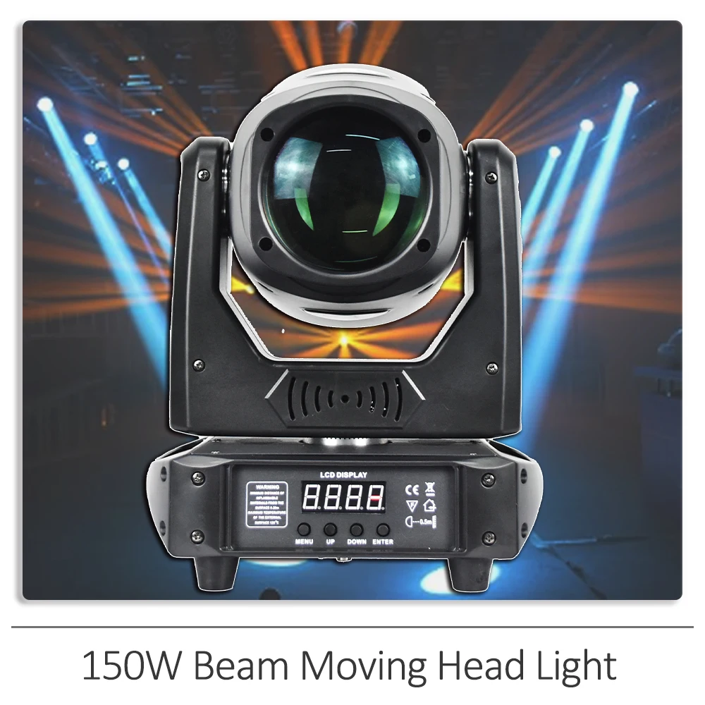 

YUER 150W Beam Light Moving Head Light Focus 7 Patterns 18 Prisms DMX512 DJ Disco Party Club Performance Wedding Stage Effects