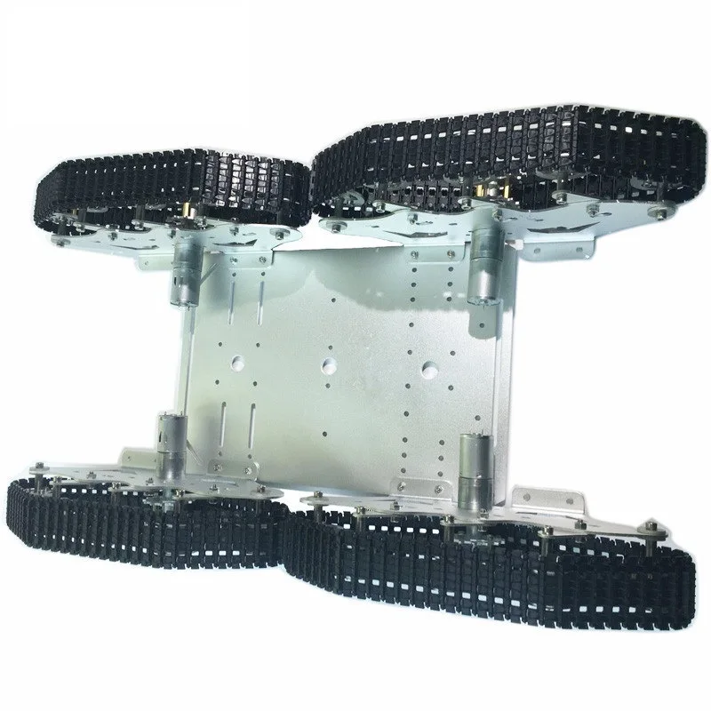 12V motor shock absorption TS900 4 drive tracked metal tank trolley chassis 4WD intelligent machine chassis