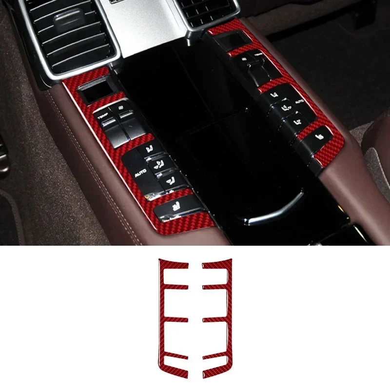 Rear Control Panel Real Carbon Fiber Sticker For Porsche Panamera 2010 2011 2012 2013 2014 2015 2016 Car Interior Trim Sticker