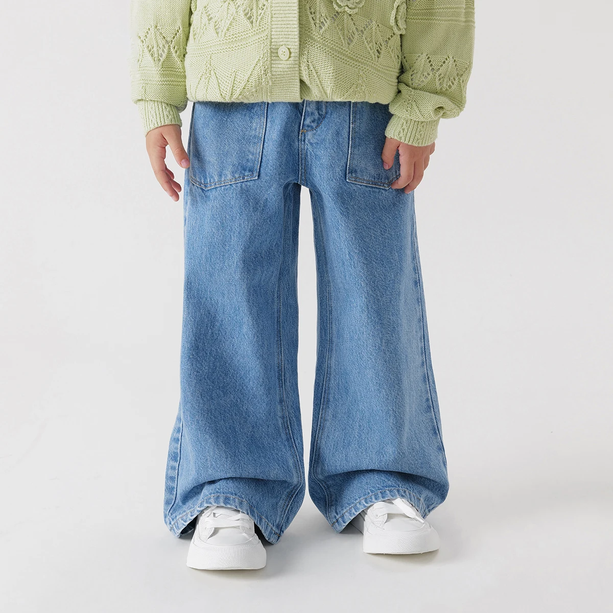 

MARC & JANIE универсальные джинсы для девочек, широкие брюки, детские хлопковые джинсовые брюки 240228