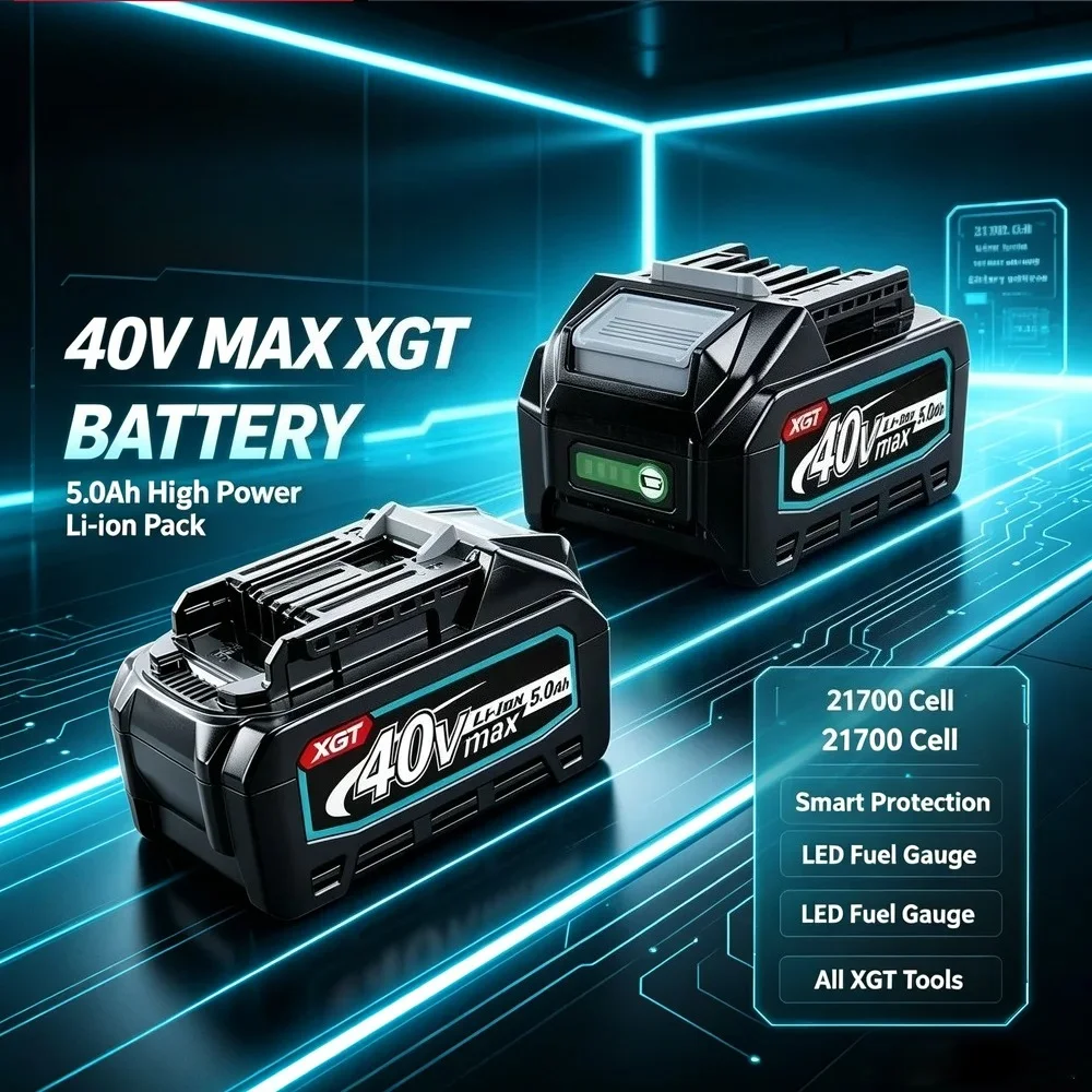 40V 21700 MAX XGT Li-ion Battery BL4050 5.0Ah Cell with LED Power Indicator Rechargeable Cordless Power Tools