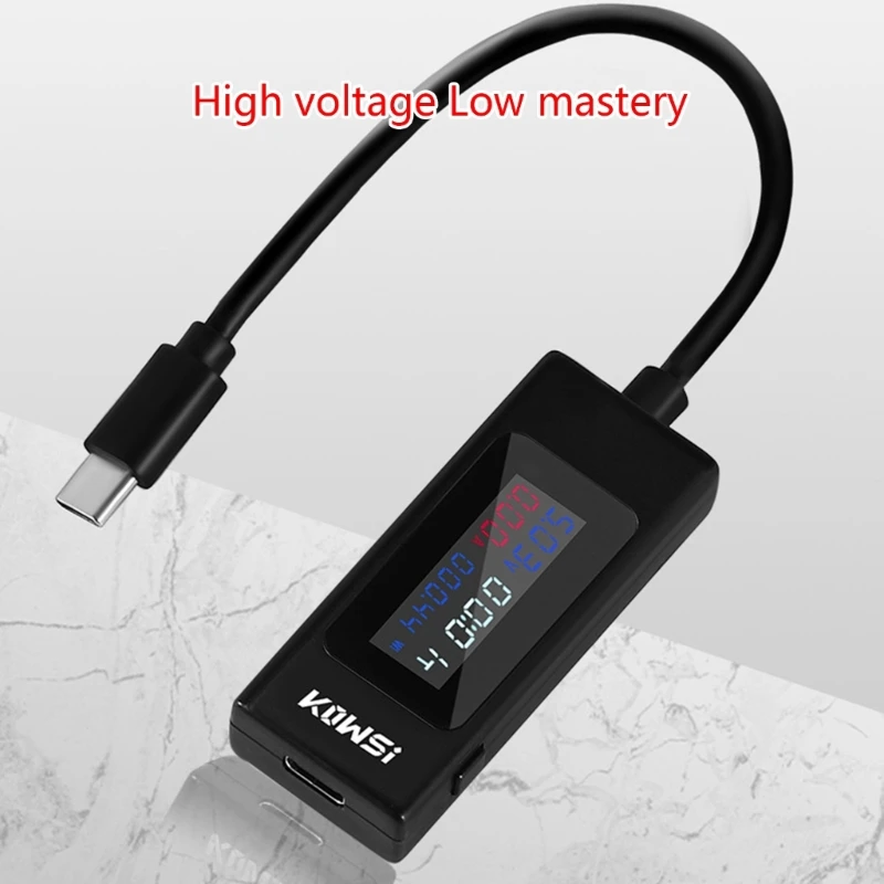 ipiip Tester tensione corrente Misuratore USB Capacità lavoro Amperometro Voltmetro Potenza