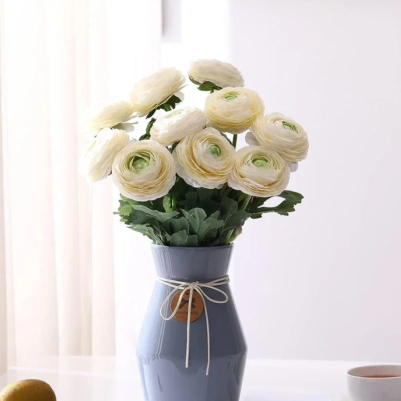Artificial Flowers with Real Touch Ranunculus Flowers Silk Ranunculus Flowers 10 Pack