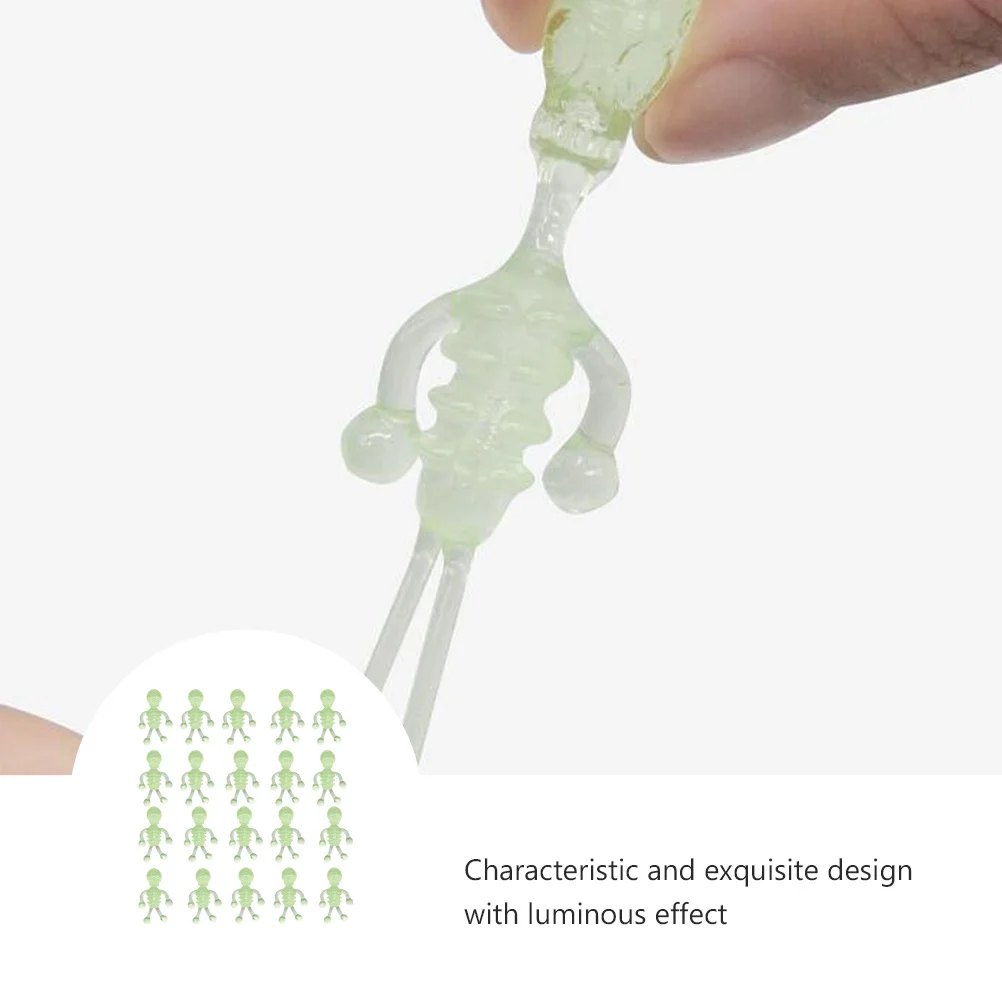 20 個発光小さな頭蓋骨 Tpr 伸縮性ハロウィーンパーティーの記念品子供大人のいたずら装飾減圧ノベルティ