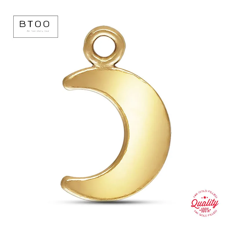

14K Gold Filled Moon Charm Gold Pendant For Bracelet Necklace Earring DIY Accessories Tarnish Resistant Jewelry Findings