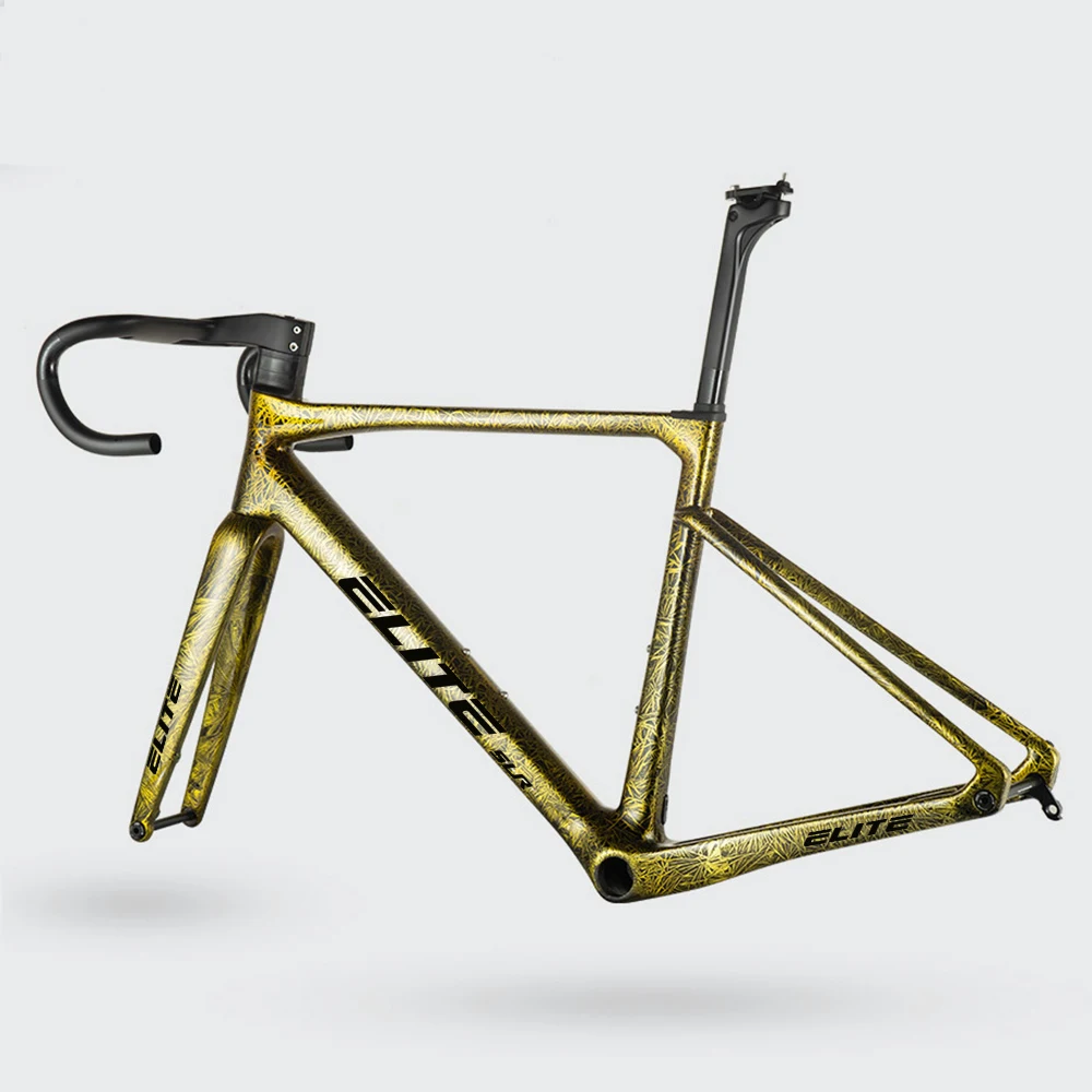 Neu Eingetroffen Ultraleichter 950g T1000 ELITE Carbon-Rennradrahmen Scheibenbremse Fahrradteil 47/49/51/54/56cm BB86 Vollständige HID-Kabelverbindung – Detail 3
