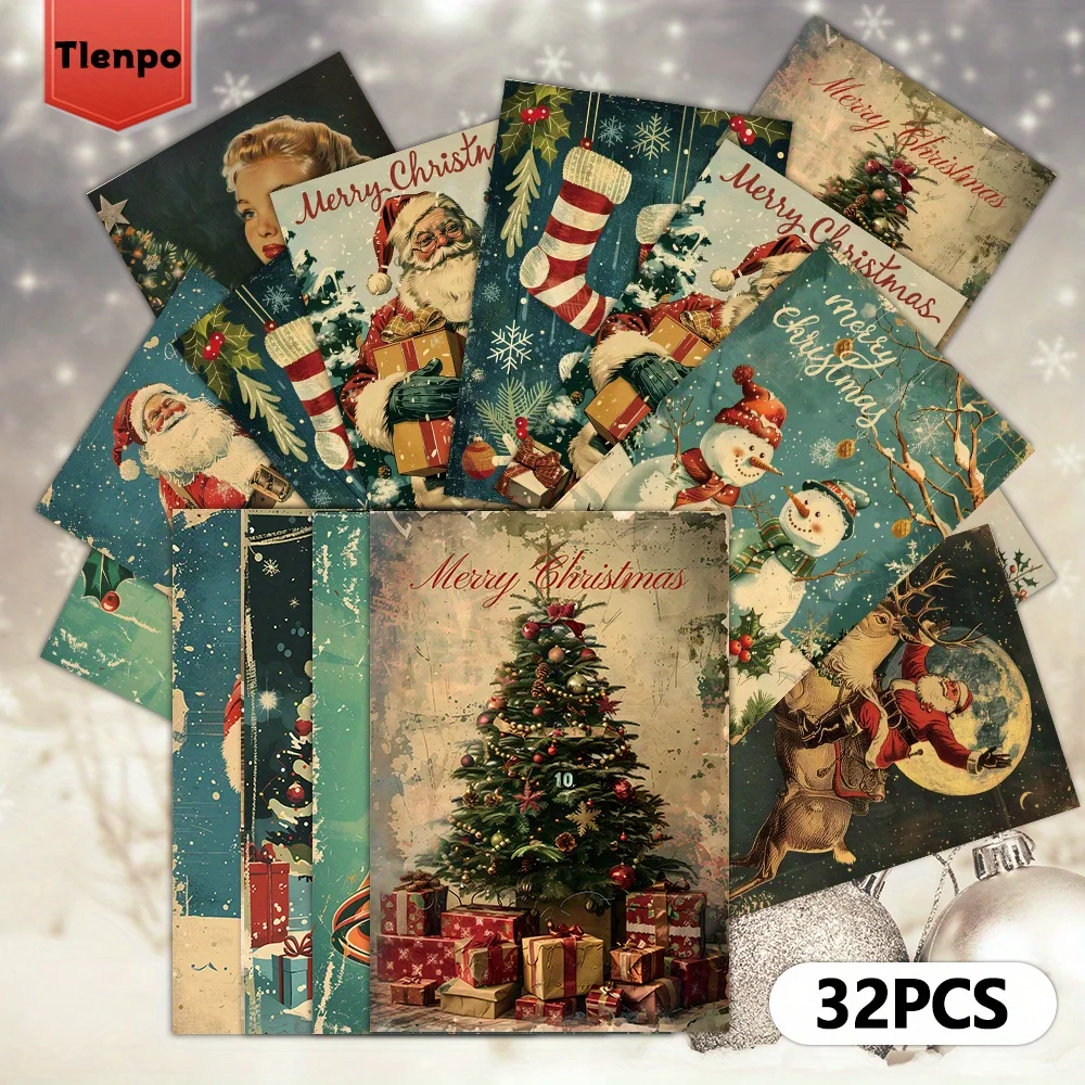 32 vintage postcard set, perfect for wall decoration, holiday greetings, messages, and souvenirs