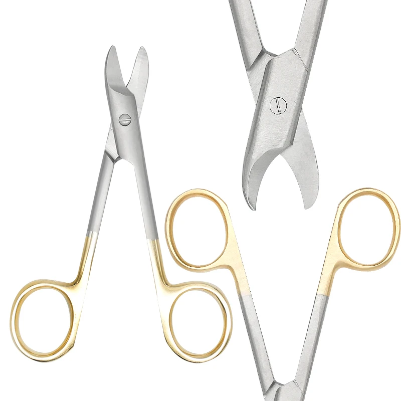 1pc Metal Crown Scissors Stainless Steel Dental Scissors Curved/Straight Head Surgical Instrument Orthodontic Tools