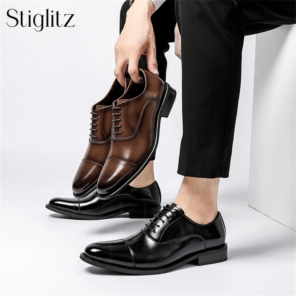 

Classic Leather Oxford Shoes for Men Concise Style Matte Leather Handmade Shoes Comfortable Stylish Business Dress Shoes New in