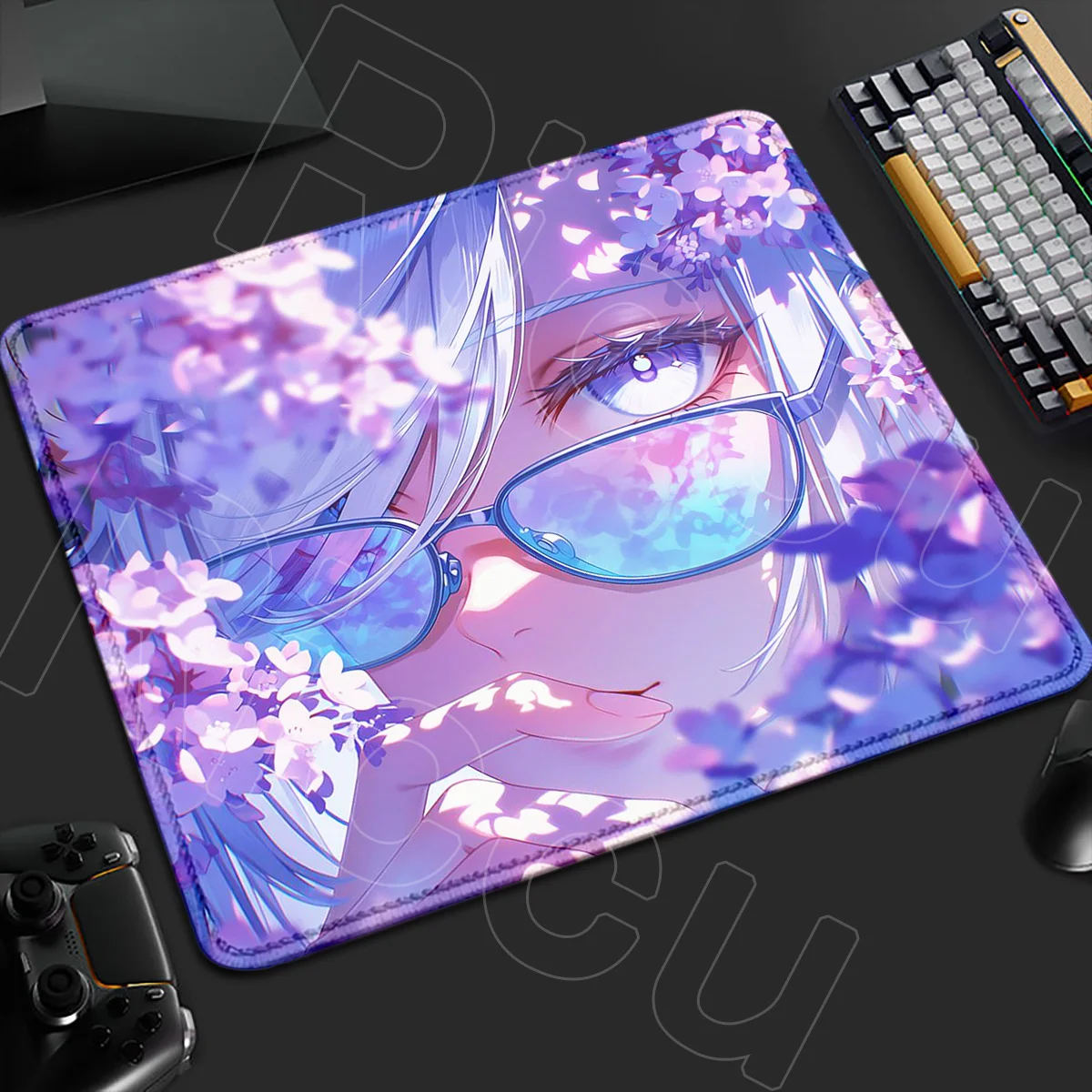 Laptop Suture Edge Little Carpet sunglasses Genshin Impact Mouse Pad Small Computer Desk mat 180x220mm Table Pad protect coaster