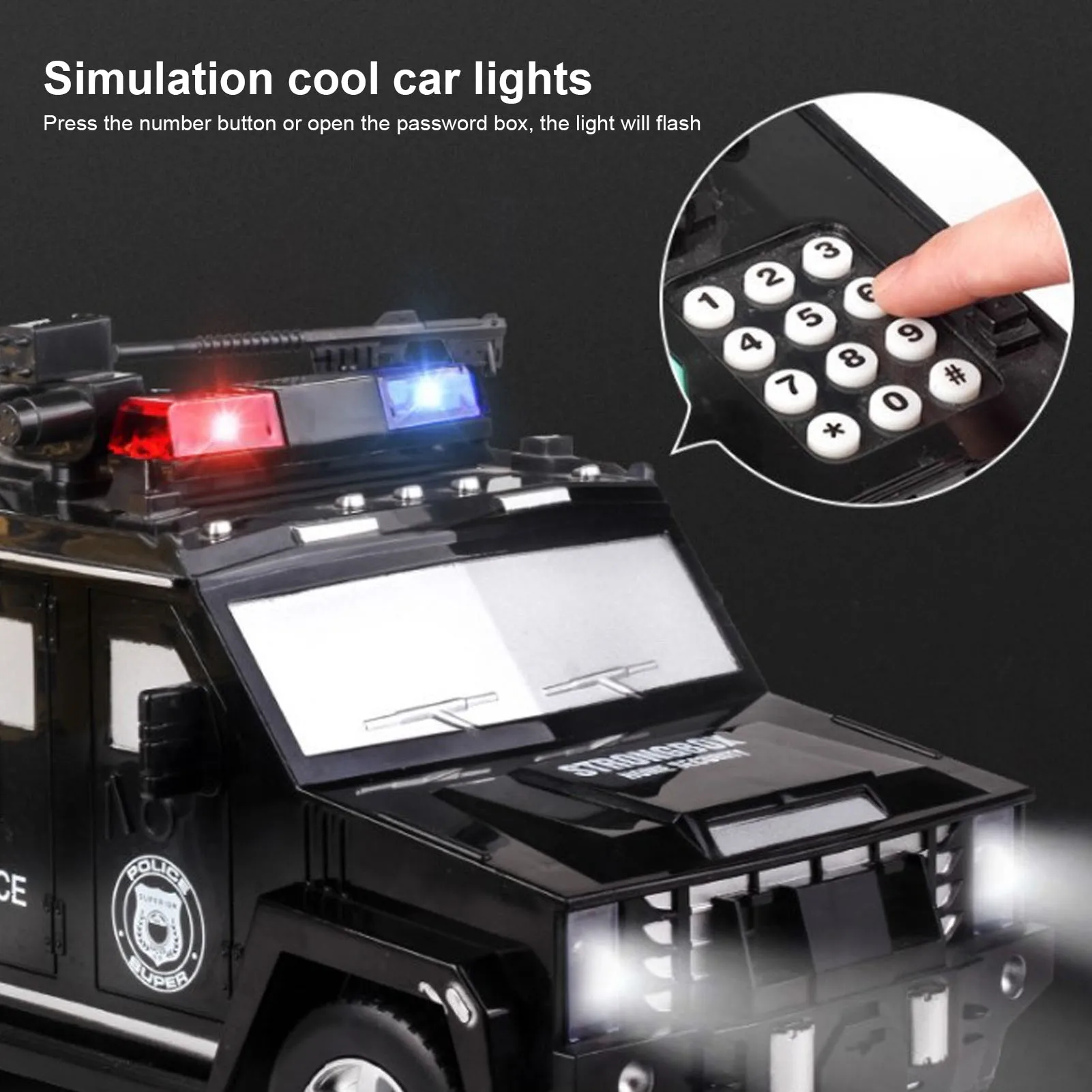 بنك الخنزير الإلكتروني المدرع للسيارة - بنك النقود بقفل كلمة المرور التلقائي | لعبة تعليمية للأطفال #6