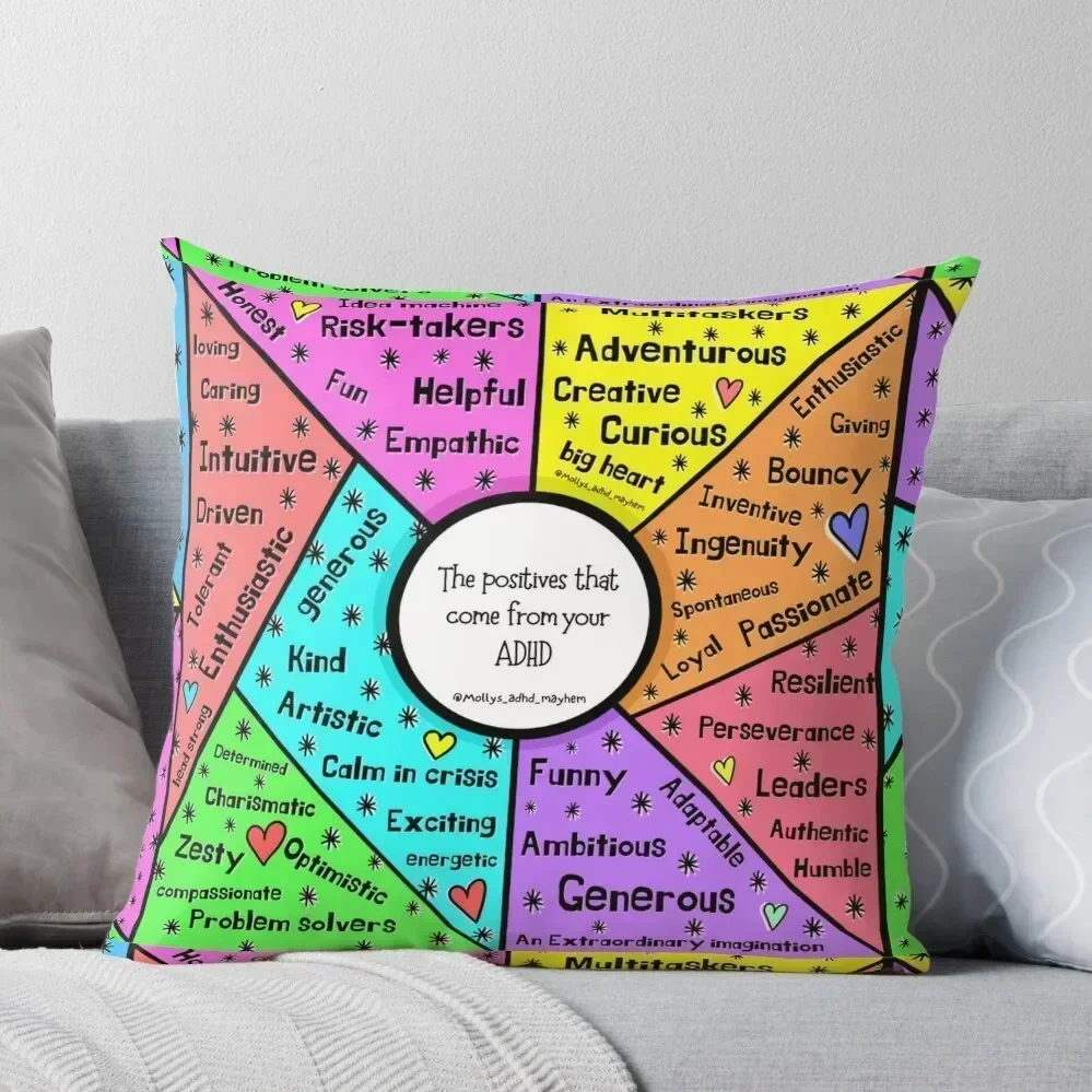 

Adhd positives Throw Pillow ornamental pillows pillow pillowcase Decorative Pillow Covers For Sofa pillows decor home