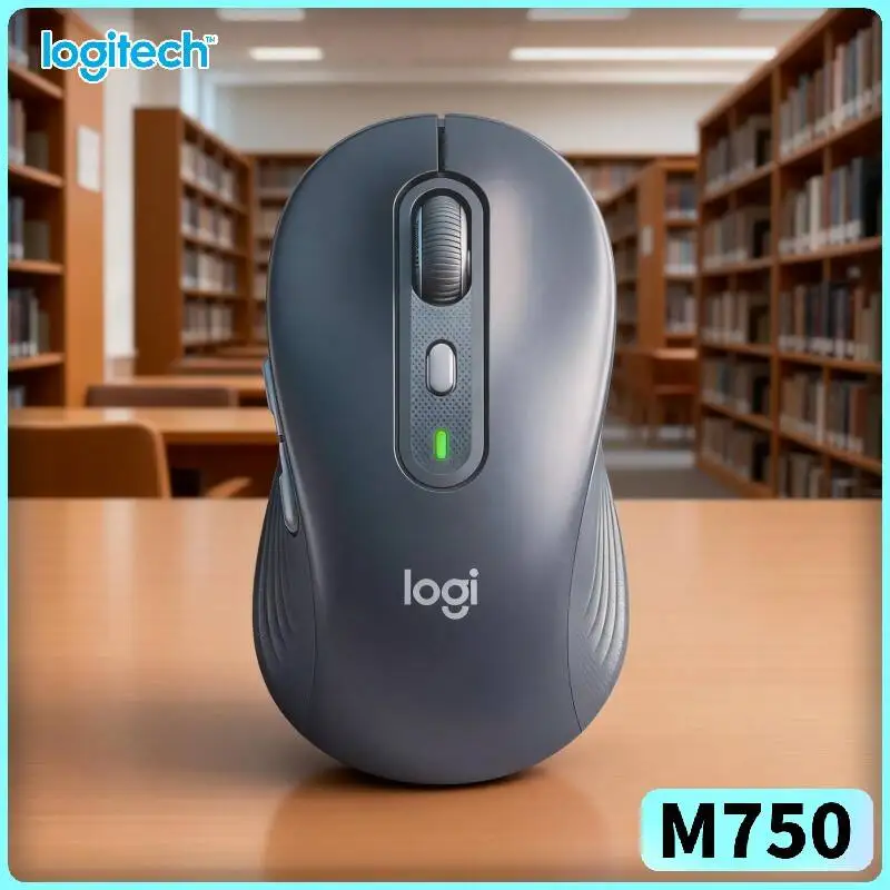 Logitech M750 Signature Office Mouse - Quiet Clicks, 4000 DPI, Recycled Plastic, 3-Device Sync, 24-Month Battery, Work Tool