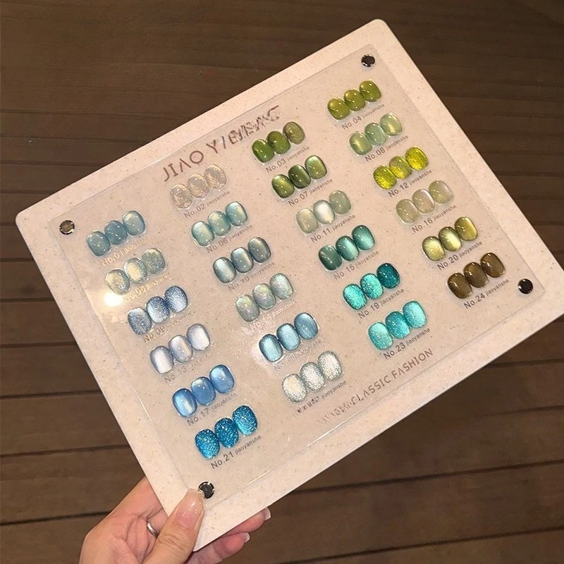 

24Colors Iceland Blue Crystal Cat Magnetic Nail Gel Polish 10ml 9D Glass Water Light Reflective Glitter Soak Off UV Gel Varnish