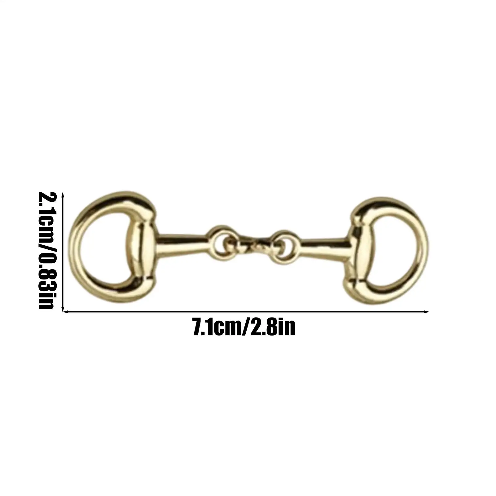 Double D-Ring Snaffle Bit Alloy Equestrian Connecting Clasp D-Ring Snaffle Bit Connectors for Shoes Decoration Loafers Purse - view 6
