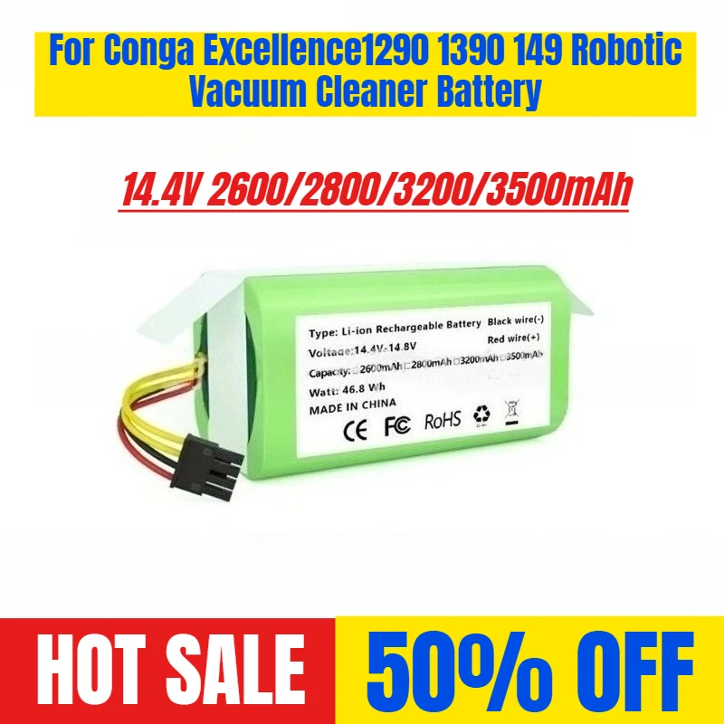 

14.4V 3500mAh for Conga Excellence1290 1390 149 Robotic Vacuum Cleaner Battery