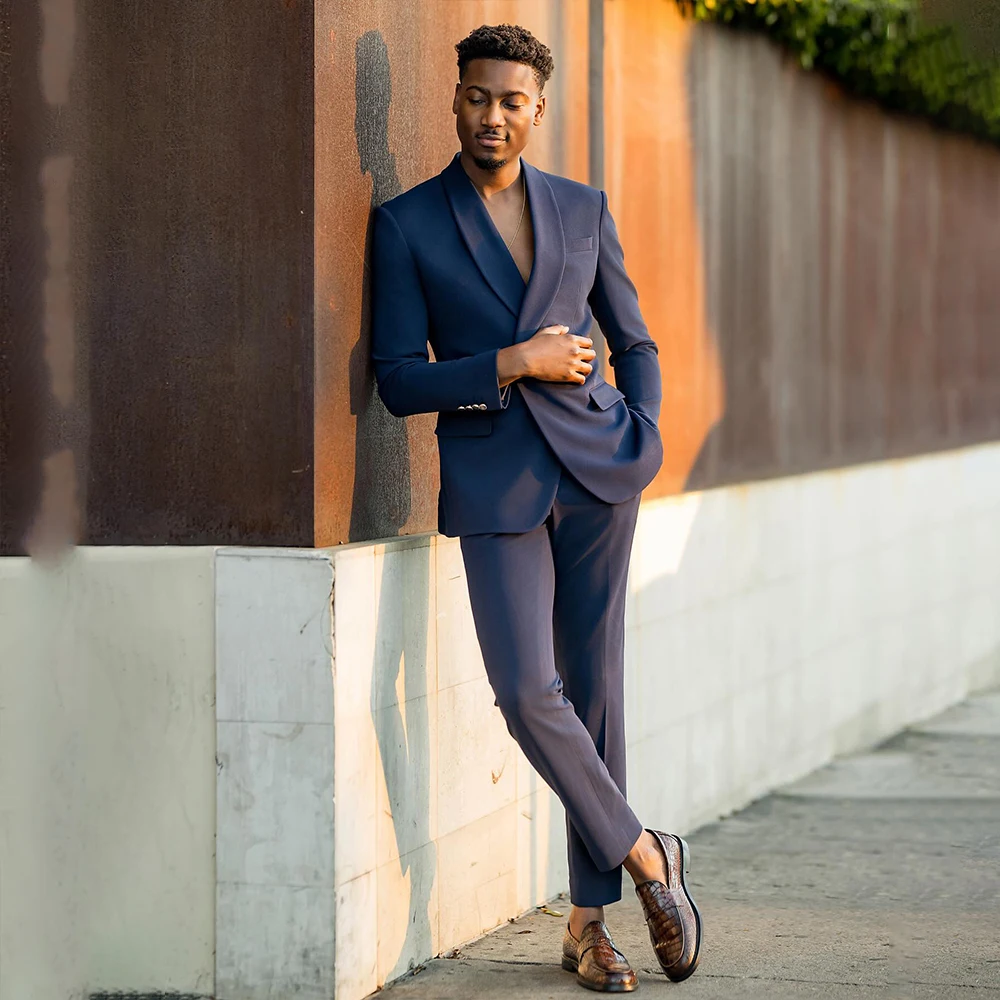 

Customized Men's Suits 2 Pieces Shawl Peaked Lapel One Single Button Wedding Party Groomsmen Jacket Evening Suit for Men Blazer