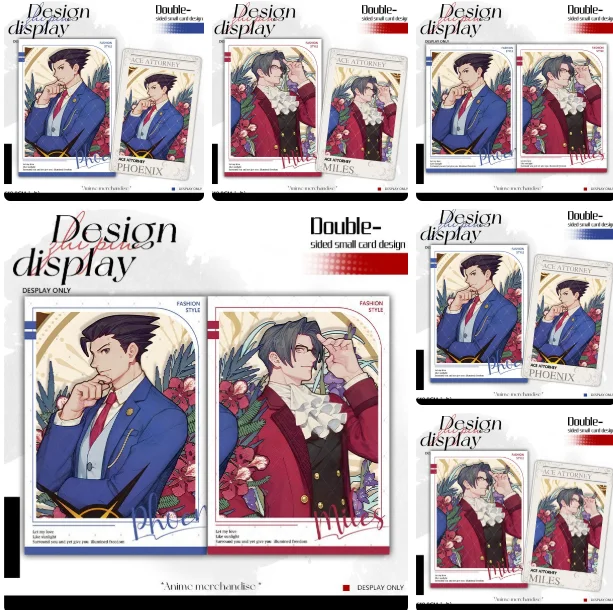 

Ace Attorney Phoenix Wright Miles Edgeworth Polaroid Small Card Desktop Ornament Figures Gift Birthday Gift Halloween Collection