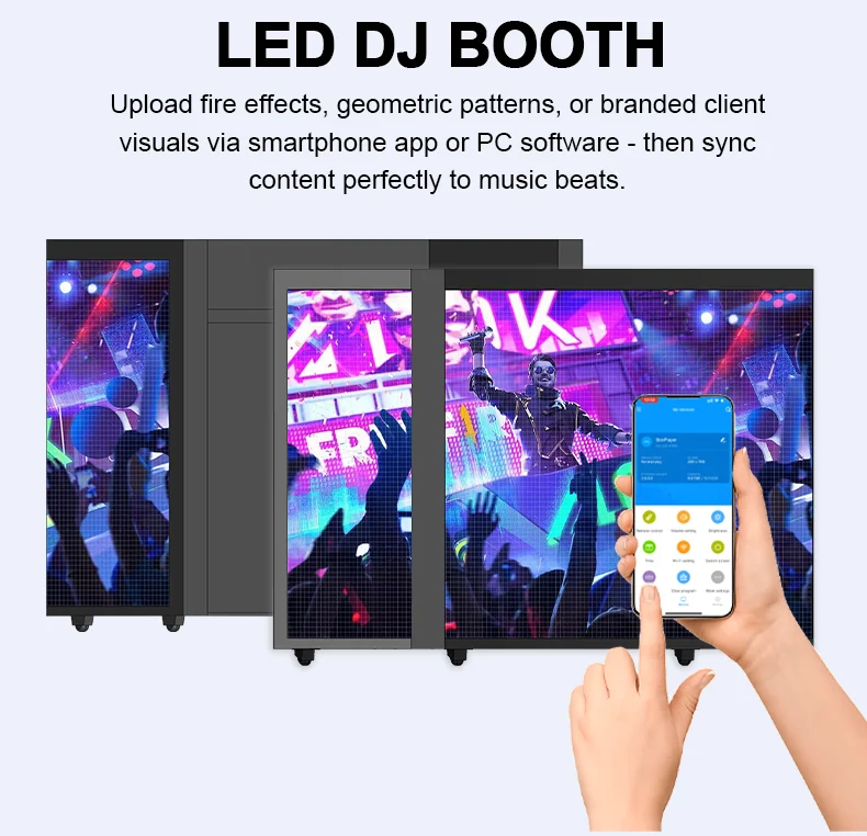 كشك DJ محمول مع حامل مكتب عرض جدار الفيديو LED/واجهة محطة DJ على الطاولة