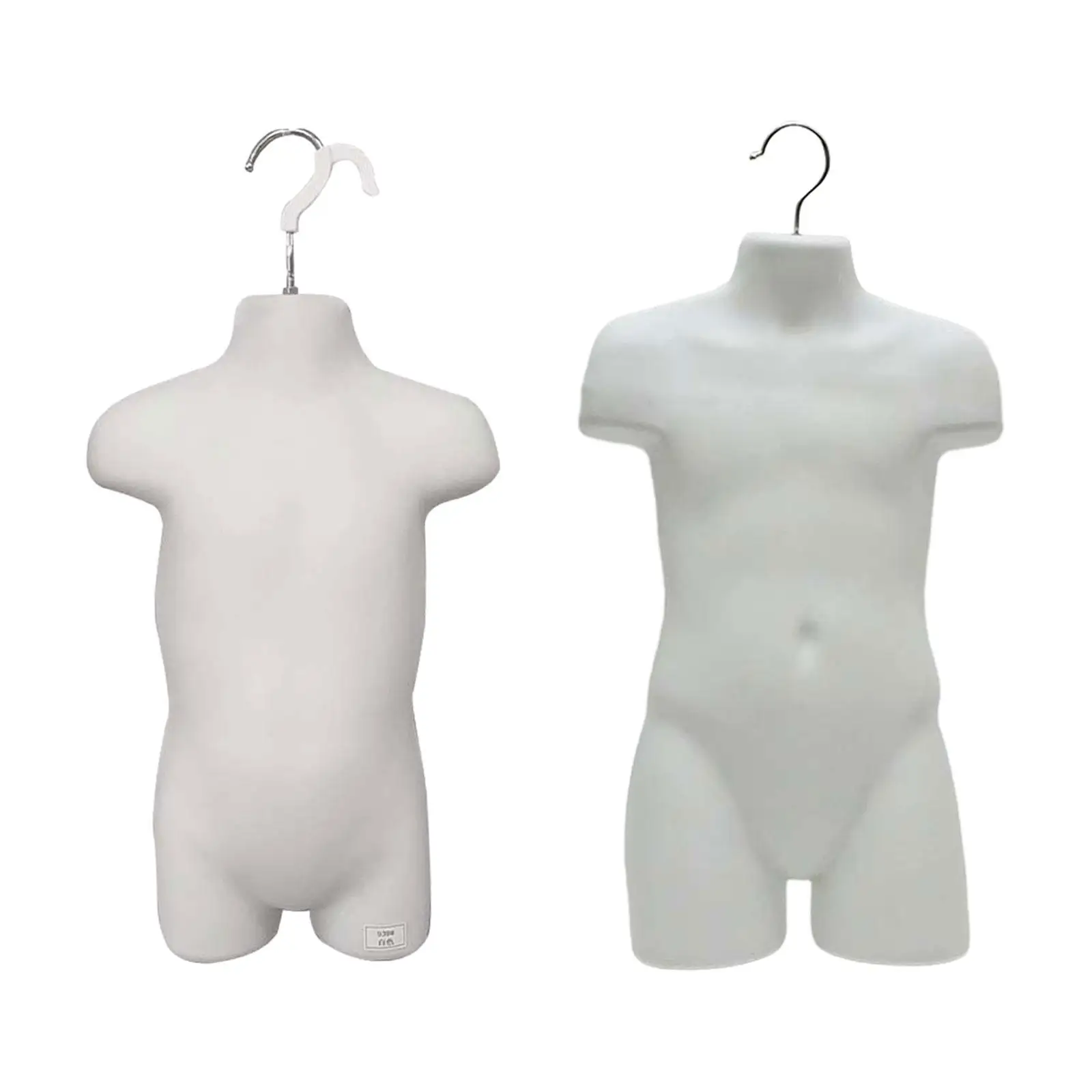 White Child Torso Professional Portable Kids Mannequin Model Clothing Hanger Hanging Hook for Sweaters Tops Coats Shirts Market