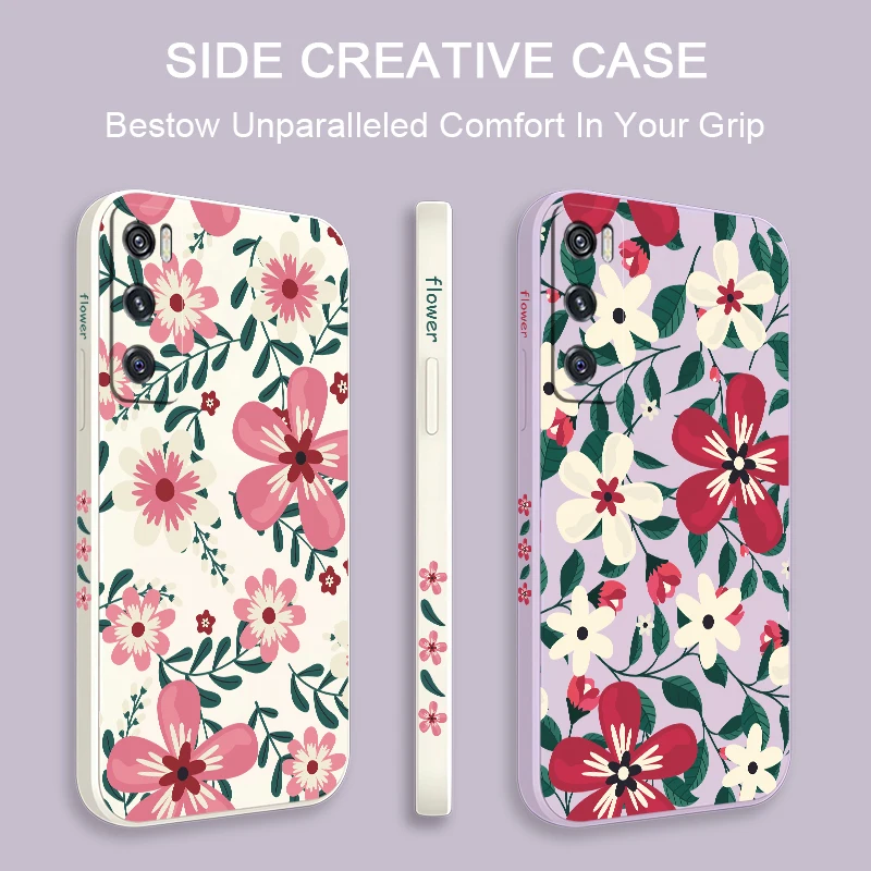 الفاخرة الأزهار نمط جراب هاتف ل Vivo V27E V27 V29E V50 V30 برو V23E V23 V25 V25E V21E V2O SE سيليكون ماتي لينة غطاء من البولي يوريثان