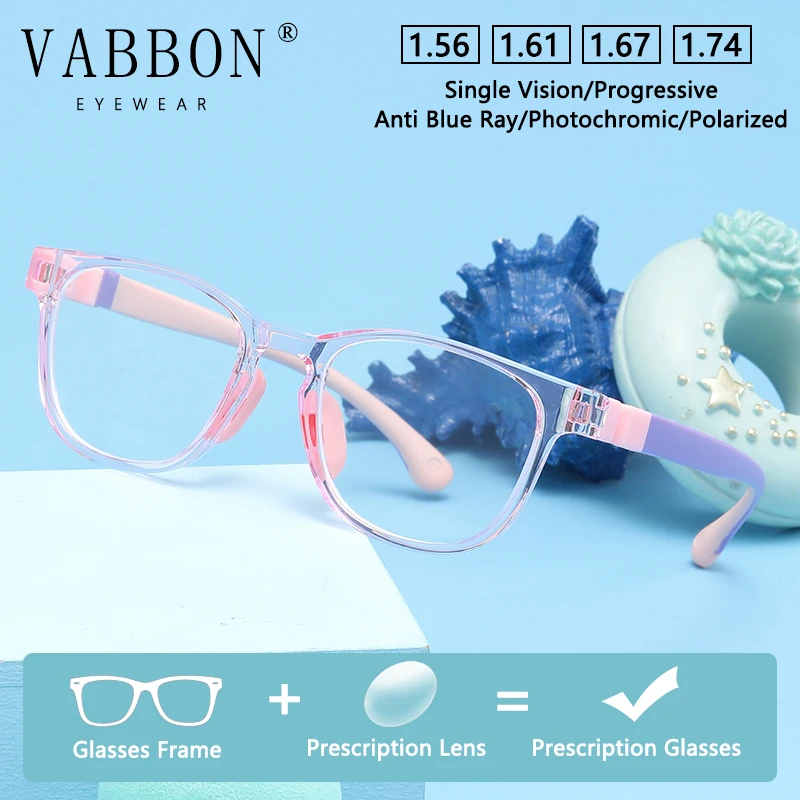 

Vabbon Tr Сверхлегкие модные настраиваемые очки по рецепту, детские оптические очки с защитой от синего света, очки для защиты от радиации, фотохромные очки Trd-06