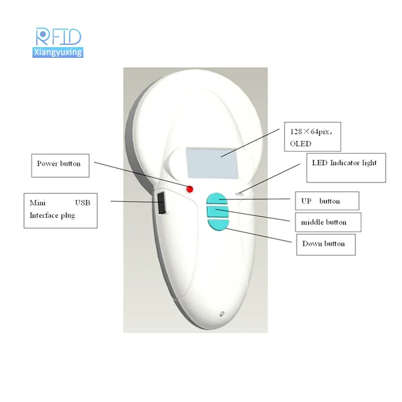 whole protocol animal chip reader 134.2khz ISO11784/5 handheld reader for livestock