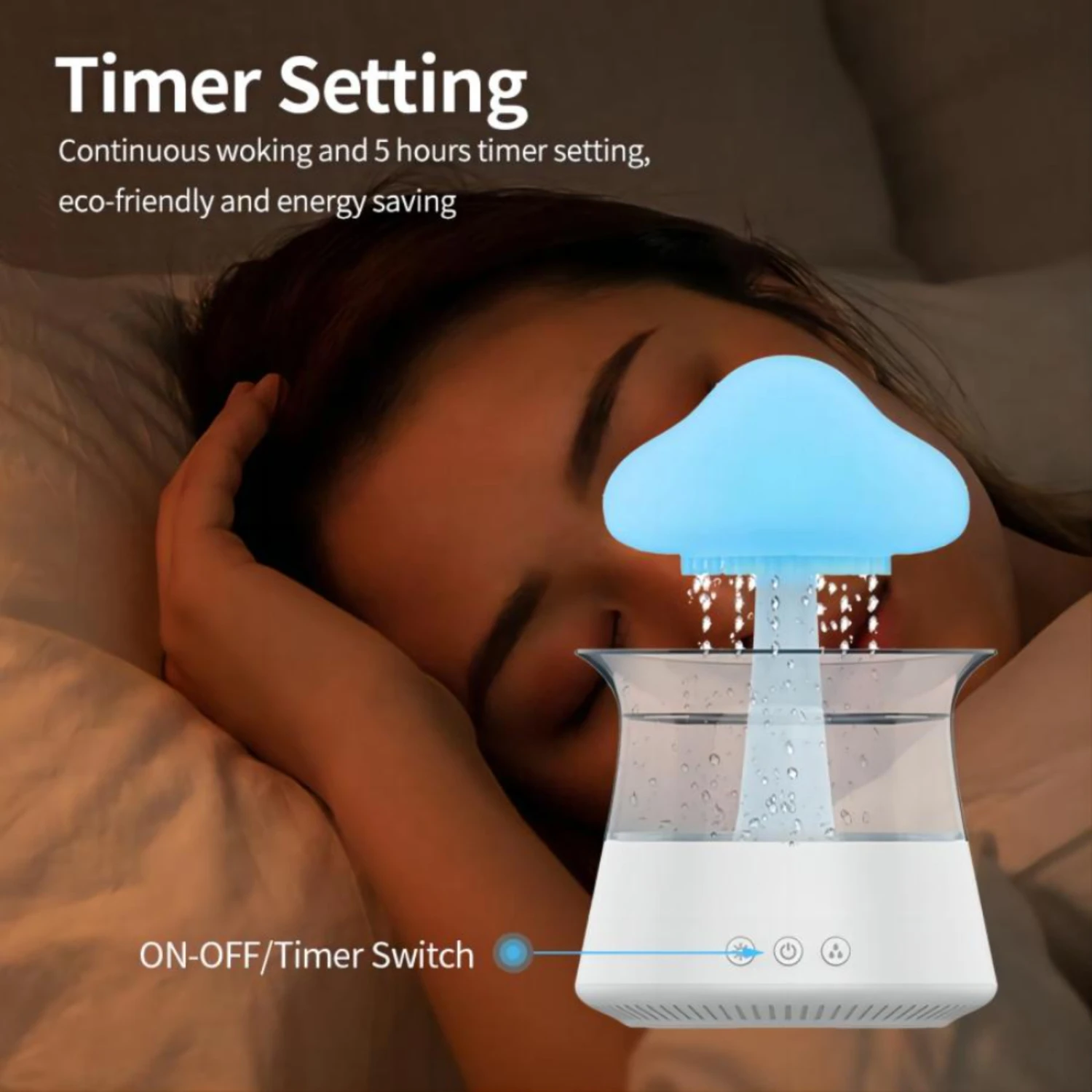 

Relax Cloud Rain Diffuser Humidifier Raindrop Aromatherapy Machine Ultrasonic Atomization Humidification Colorful Lamp