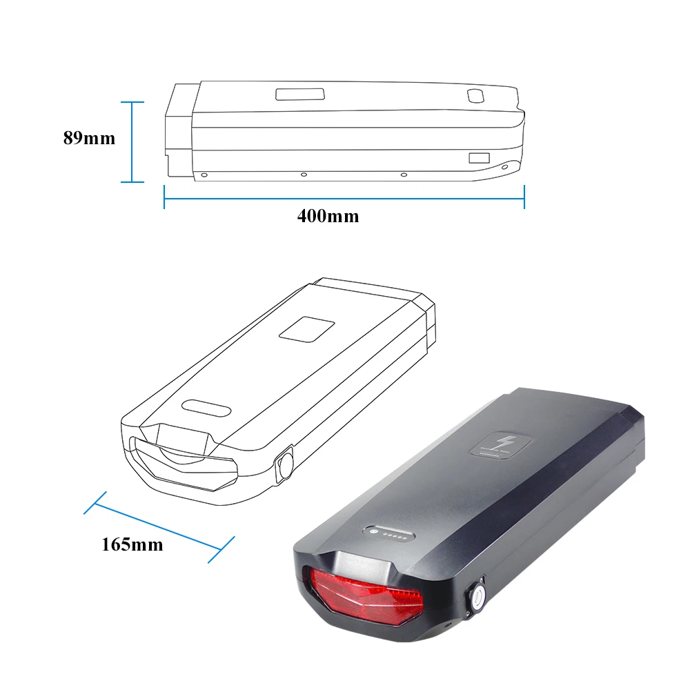 

Rear Pack Ebike battery 36V 48V 18AH 23AH for SMLRO E5 Ridelbikes Snugger Electric Bike