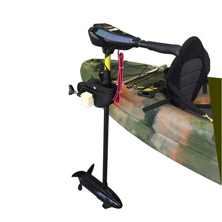 Factory Directly Wholesale 55LBS Kayak Electric Trolling Motor Plastic Outboard with Mounting Bar Water Sports LLDPE Canoe Black