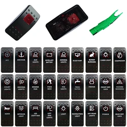 Dual Red Lens Rocker Cap Night Illumination for Car Boat Carling Navara Red Led Rocker Switch Actuator Replacement, Cover Only