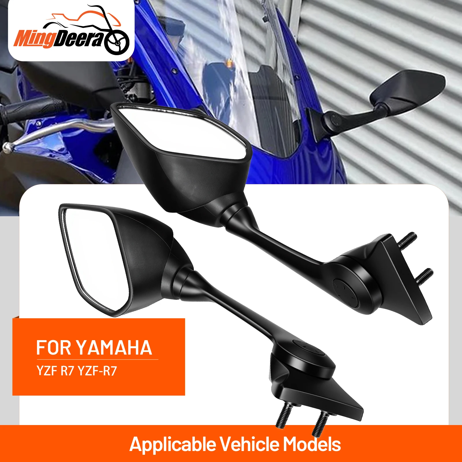 Motorcycle Rearview Rear View Mirror For Yamaha YZF R7 2022-2024 Motorcycle Left Right Rear View Mirror Inverted