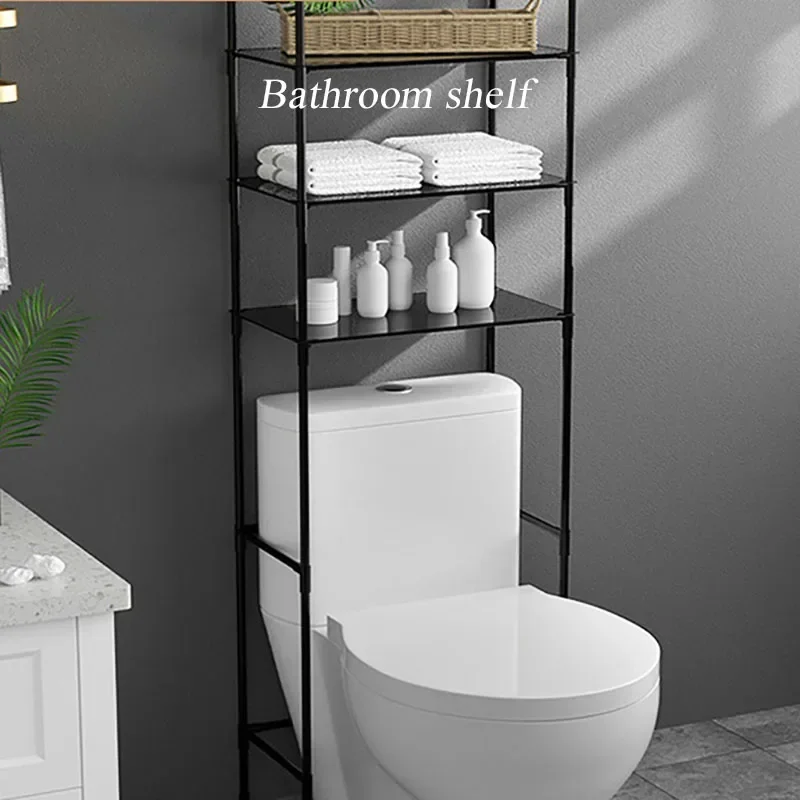 Floor-mounted Over-the-toilet Storage Rack Punch-free Three Layers Large Capacity Bathroom Shelf