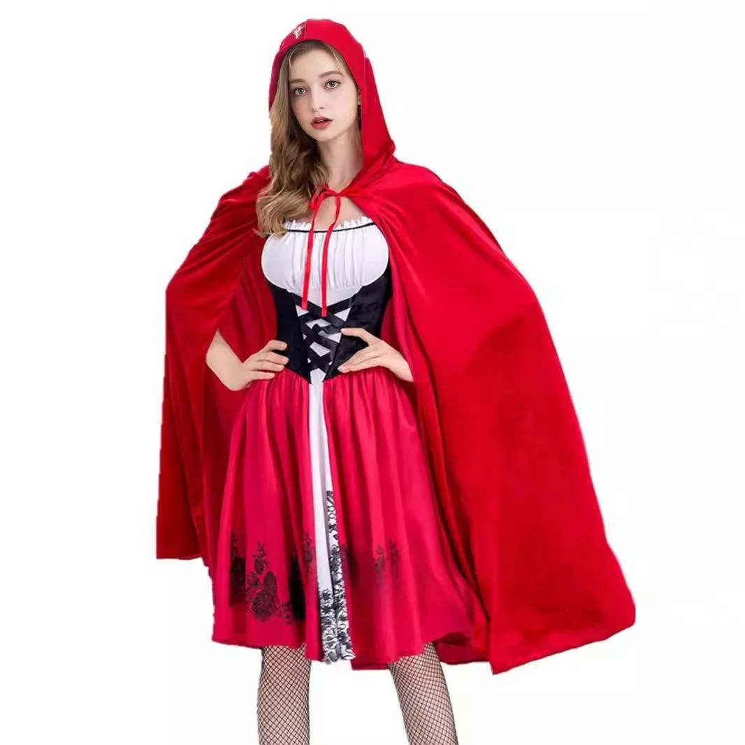 زي تنكري نسائي ذو الرداء الأحمر Dr Cisas loween Par Role-plang مع تنورة مجموعة صيف 2024