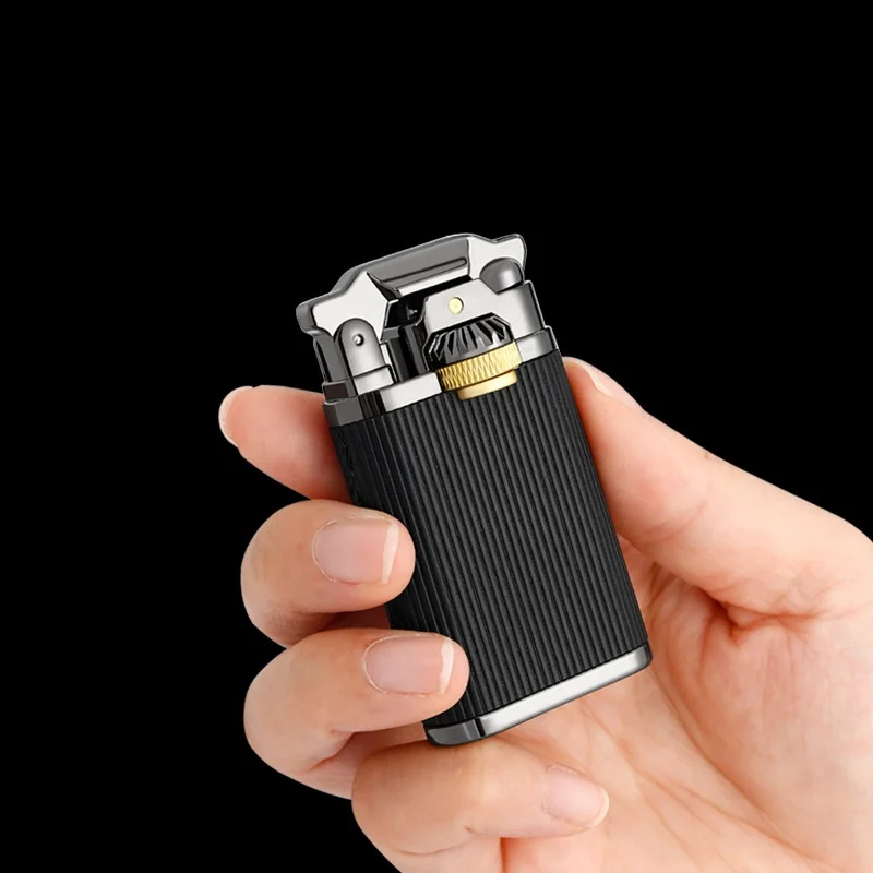 

JOBON Retro Mechanical Leather Butane Gas Lighter Metal Blue Flame Torch Spray Lighter Outdoor Windproof Portable Cigar Lighters