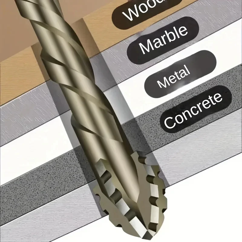 4PCS/SET 4-10mm Four-Flute Sawtooth Drill Bit Sawtooth Drilling Tools For Glass/Tile/Concrete/Metal Drill Bit Set Tools