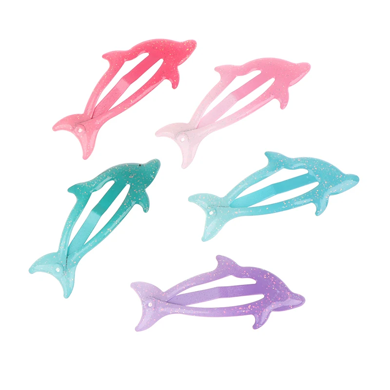 5 Stück bunte Glitzer-Delfin-Haarspangen für Mädchen, Frauen, Kinder, Urlaub, Party, Geschenk, Haarschmuck, Kopfbedeckung – Detail 6