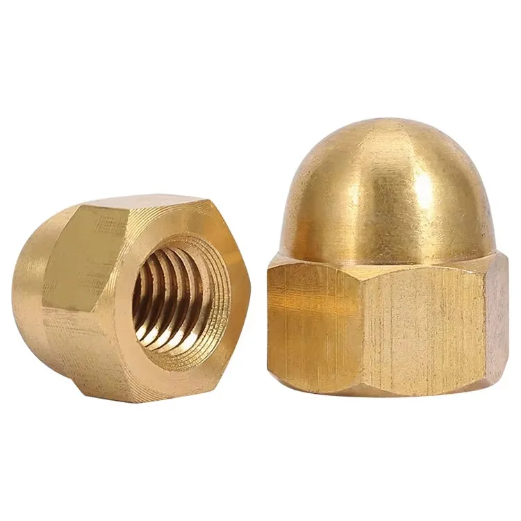 M3 M4 M5 M6 M8 M10- M20 Brass Hex Dome Cap Nuts Decorative Acorn Protection Nut For Screw Bolt Metal Protector Fasteners