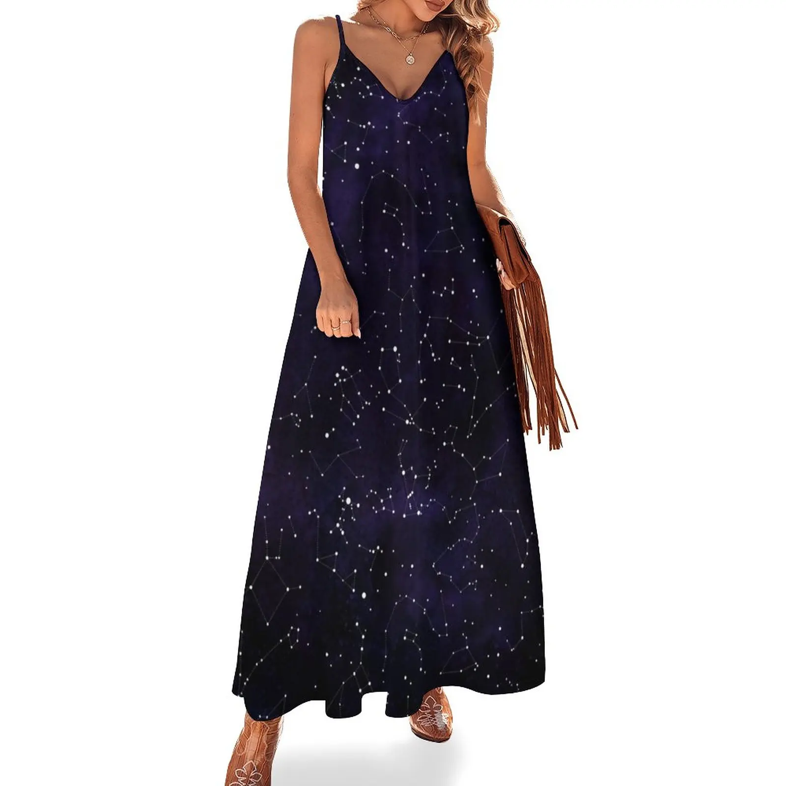 

Northern Hemisphere Constellations Sleeveless Dress Summer skirt women's dresses luxury