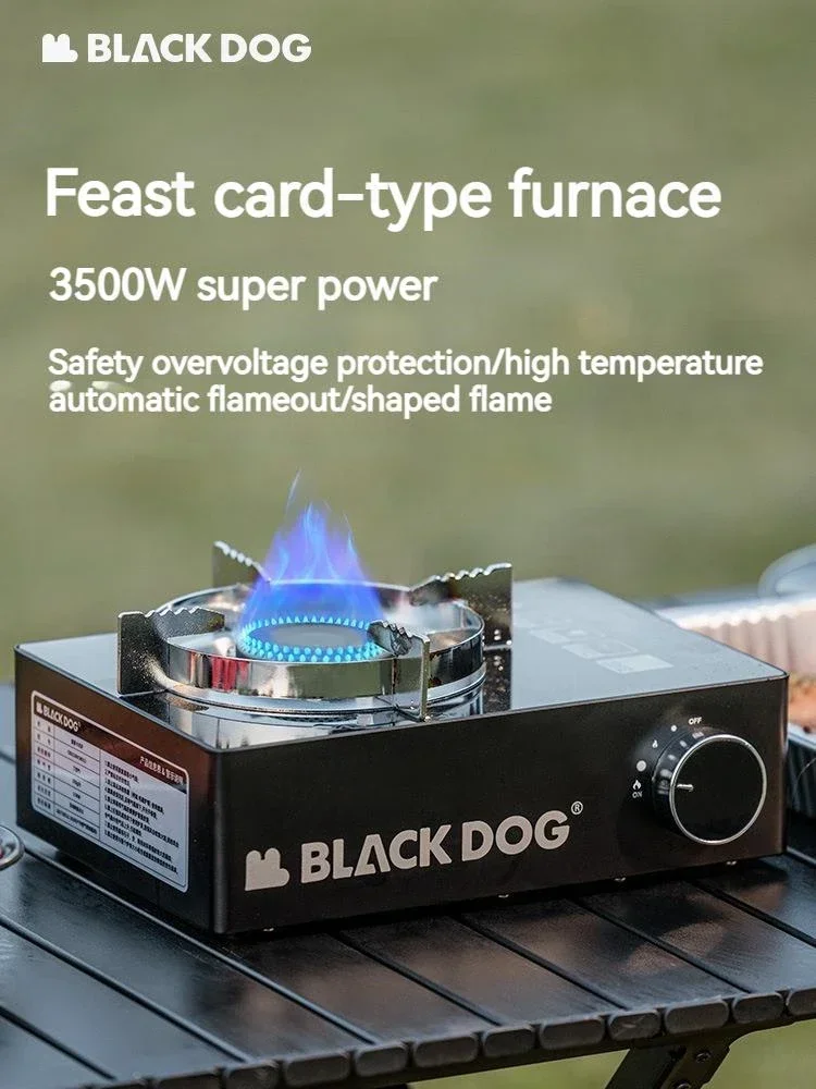 BLACKDOG Stufa a cassetta per esterni Serbatoio del gas Portatile da campeggio Picnic Attrezzatura per barbecue Pentole Bruciatore da 3500 W Forno portatile Ultraleggero