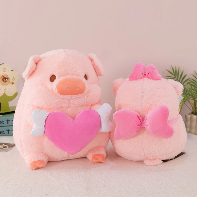 Peluche cochon rose sourire, dessin animé, remplissage, accessoires mignons, poupée douce et confortable, jouets pour enfants, cadeaux, compagnon de petite amie