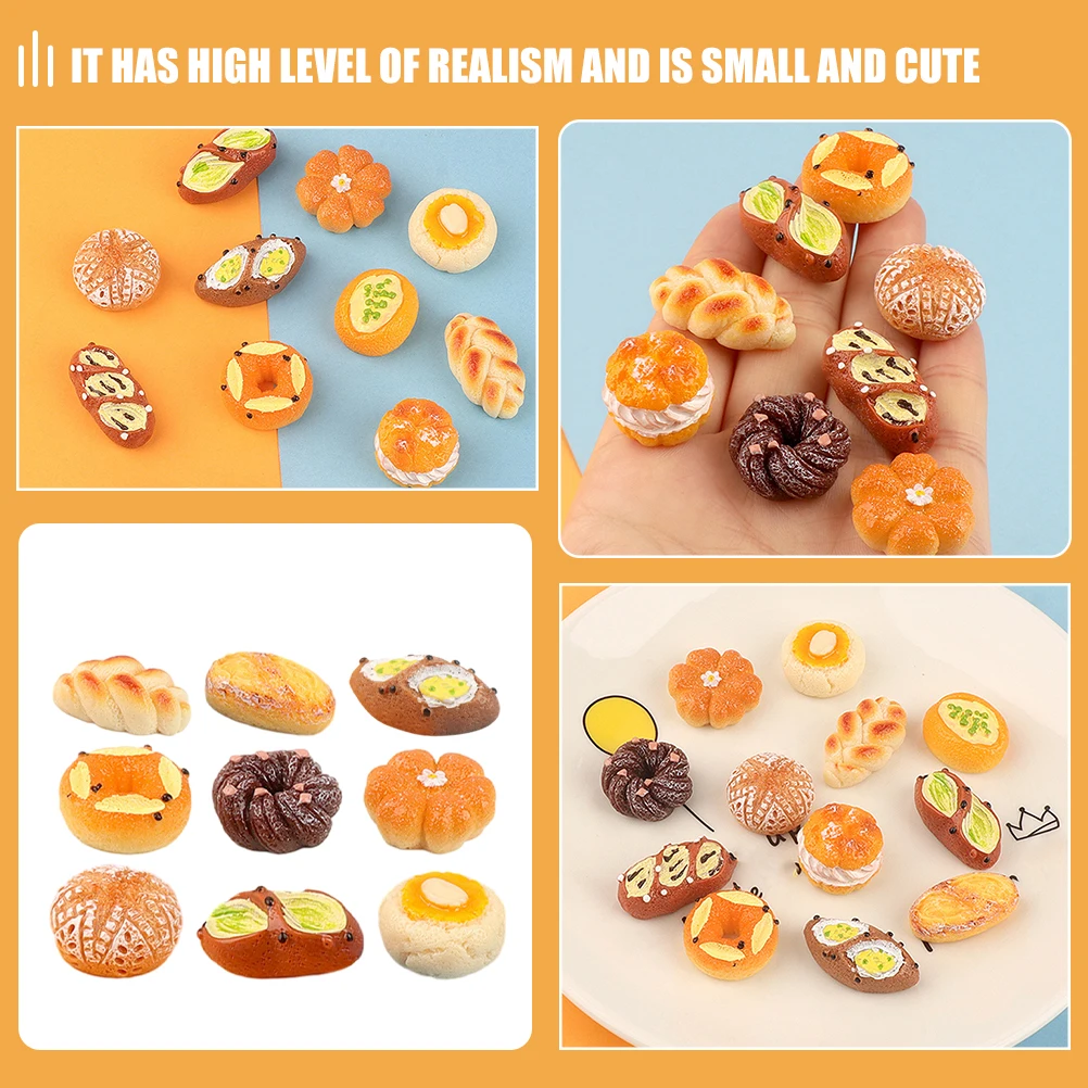 

18 Pcs Simulated Bread Food Play Mini Realistic Fake Prop Model Artificial French Fruit