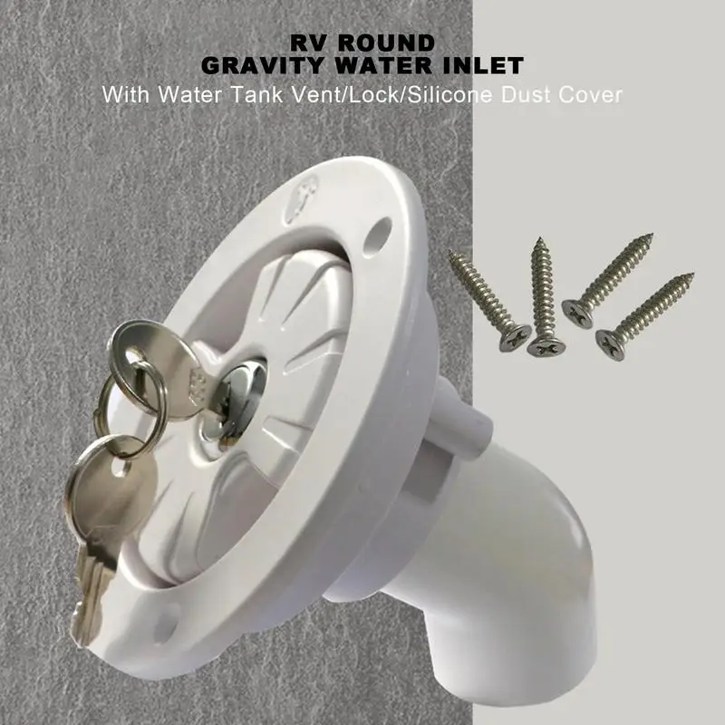 RV Gravity Feed Água Fill Inlet, RV Camper Water Filler, bloqueio Hatch, prova de vazamento, 2 Ke