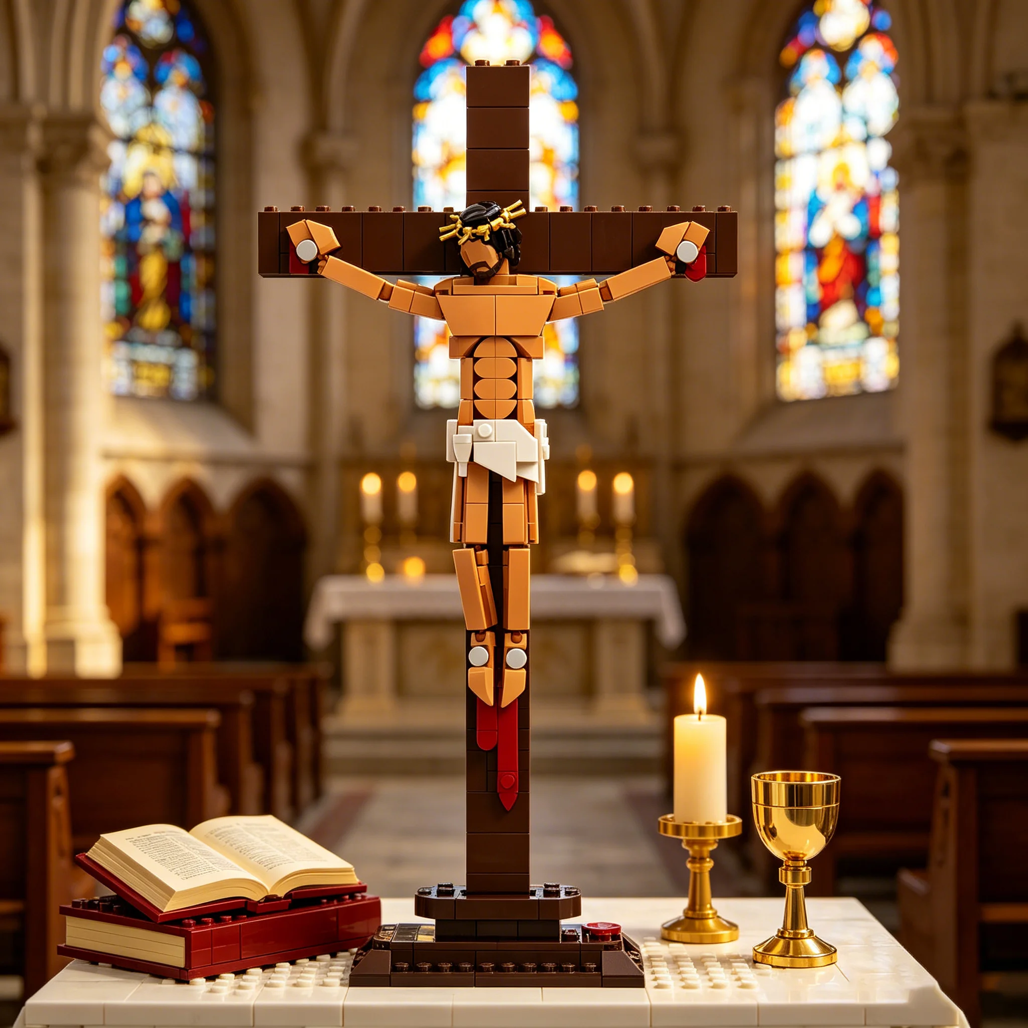

MOC Christianity Good Friday Jesus Bricks Bible Jesus Was Crucified Decorate Building Blocks Model Assembly Toys Kids DIY Gifts