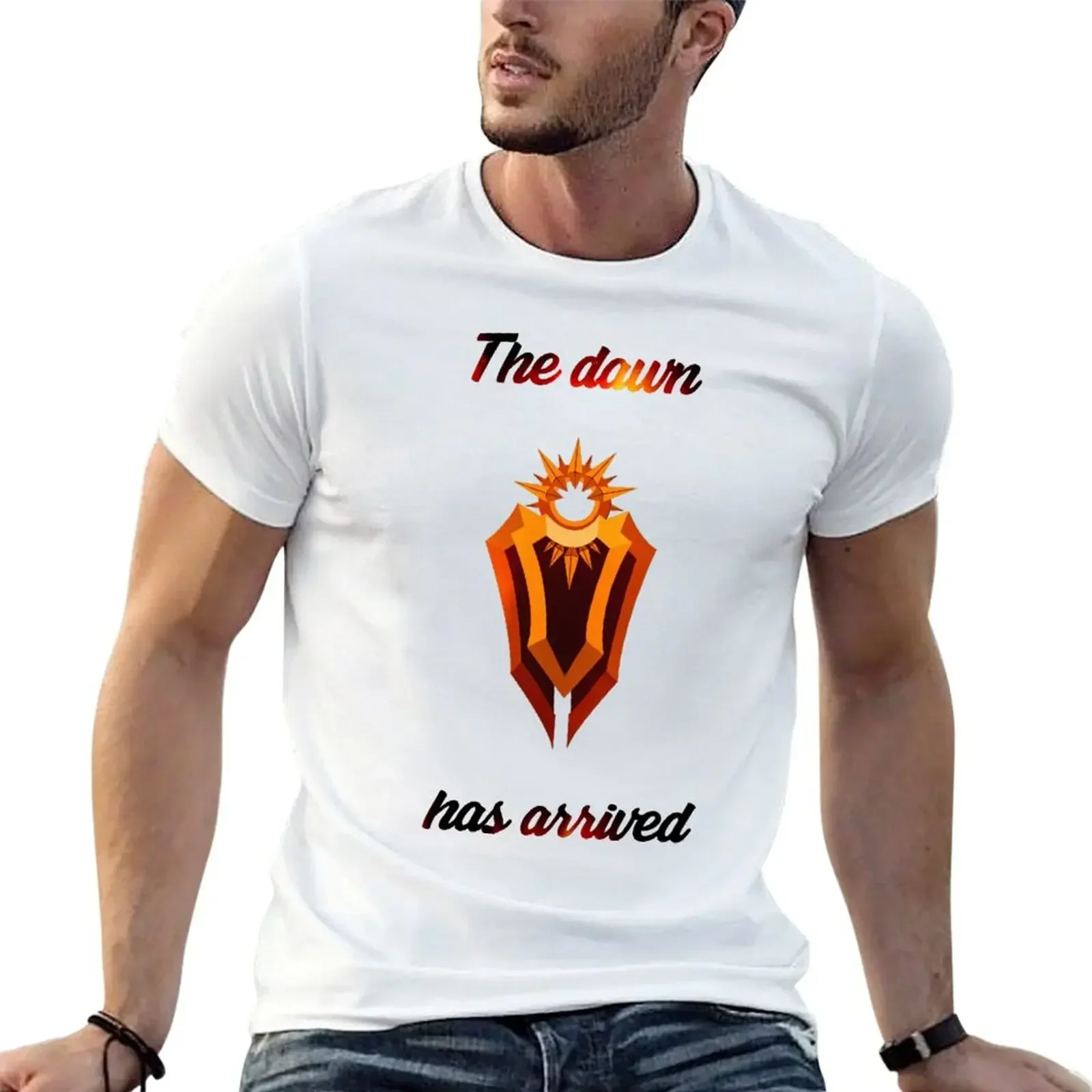 

The dawn has arrived! T-Shirt blue archive vintage graphic tee men tshirt
