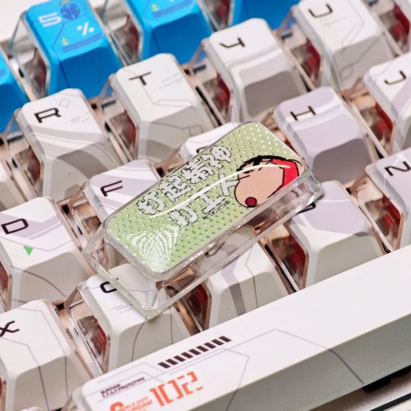Funny Anime Beater Crayon Shin-chan Gilt 2.25 Enter Keycap Cartoon Cross-axis Mechanical Keyboard Translucent Shift Keycap Toy
