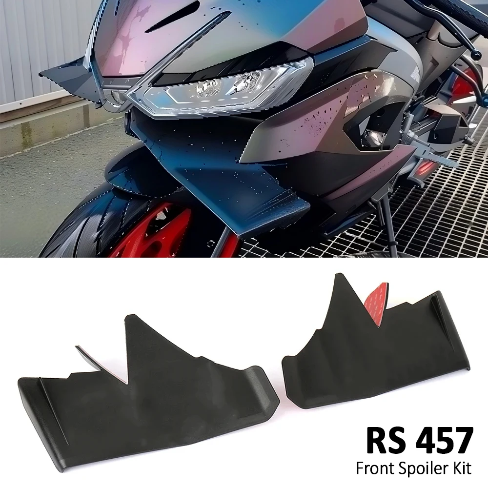 

Motorcycle RS457 Front Spoiler Winglet Aerodynamic Wing Deflector Kit Naked Downforce Spoilers For Aprilia RS 457 2024 2025 2026