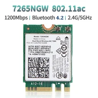 AC1200 WiFi Card 7265NGW 1200Mbps Bluetooth 4.2 M.2 802.11AC Dual Band 2.4G 5G Wireless Card AC7265 2