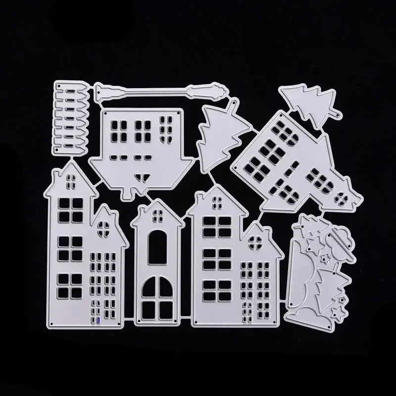 

Cutting Dies Christmas House Scrapbooking Metal Craft Die Cut Stamps Embossing Making Decor